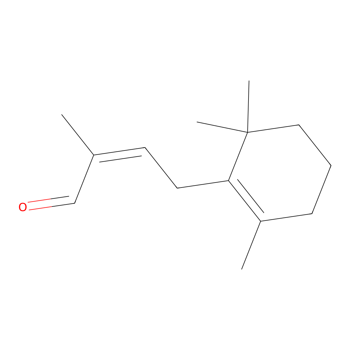 2-Methyl-4-(2,6,6-trimethyl-1-cyclohexen-1-yl)-2-butenal molecular structure, CAS 3155-71-3