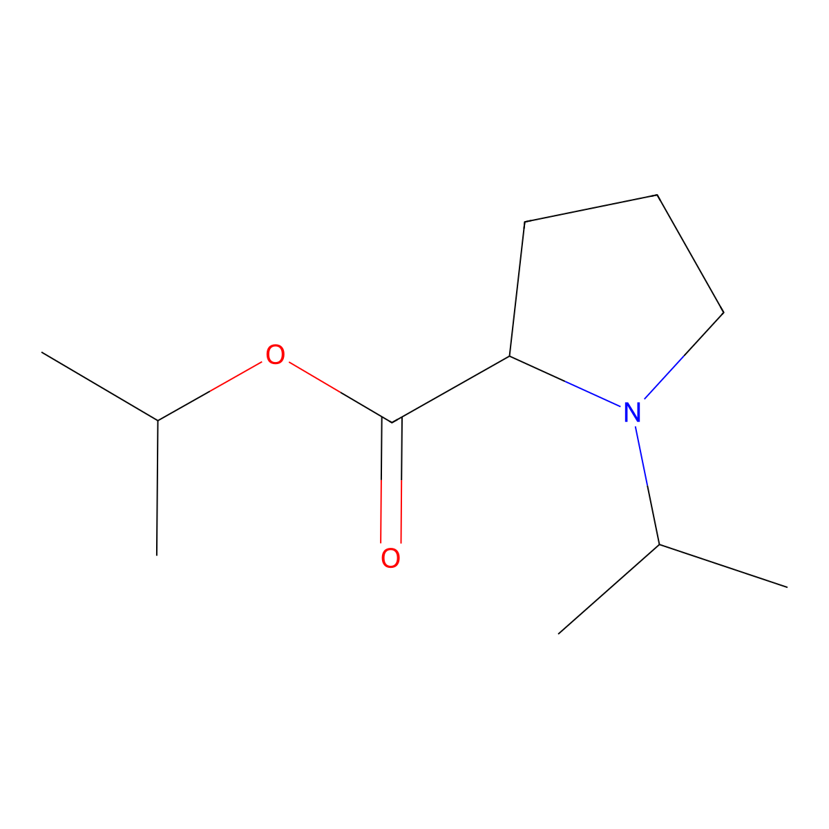 Isopropyl 1-isopropylprolinate molecular structure, CAS 31552-16-6