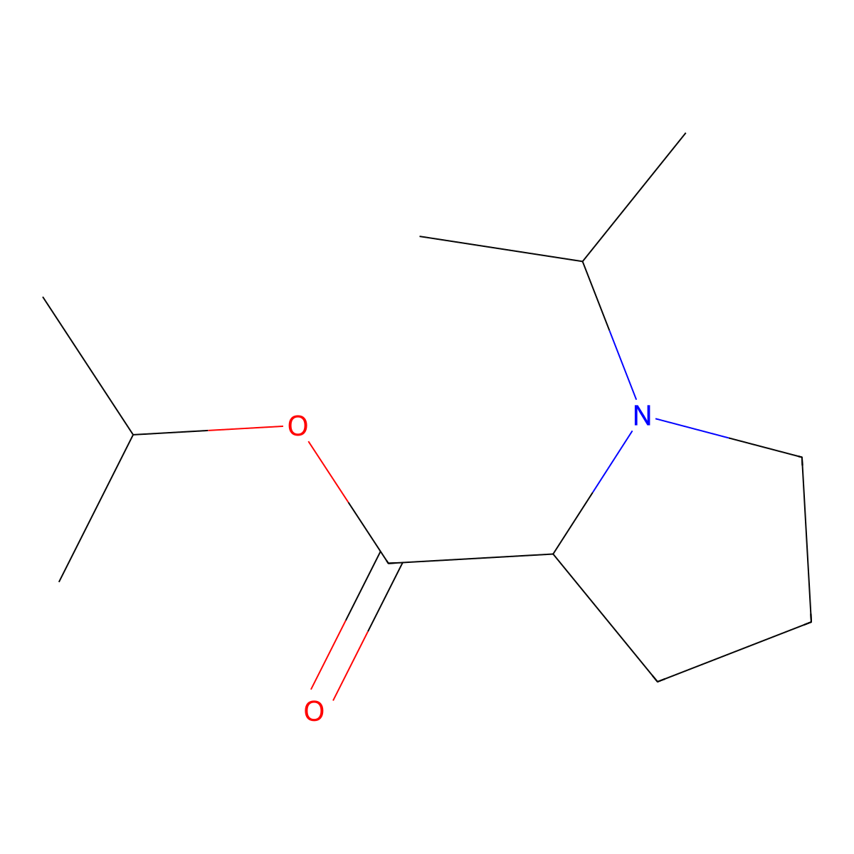 Isopropyl 1-isopropylprolinate molecular structure, CAS 31552-16-6