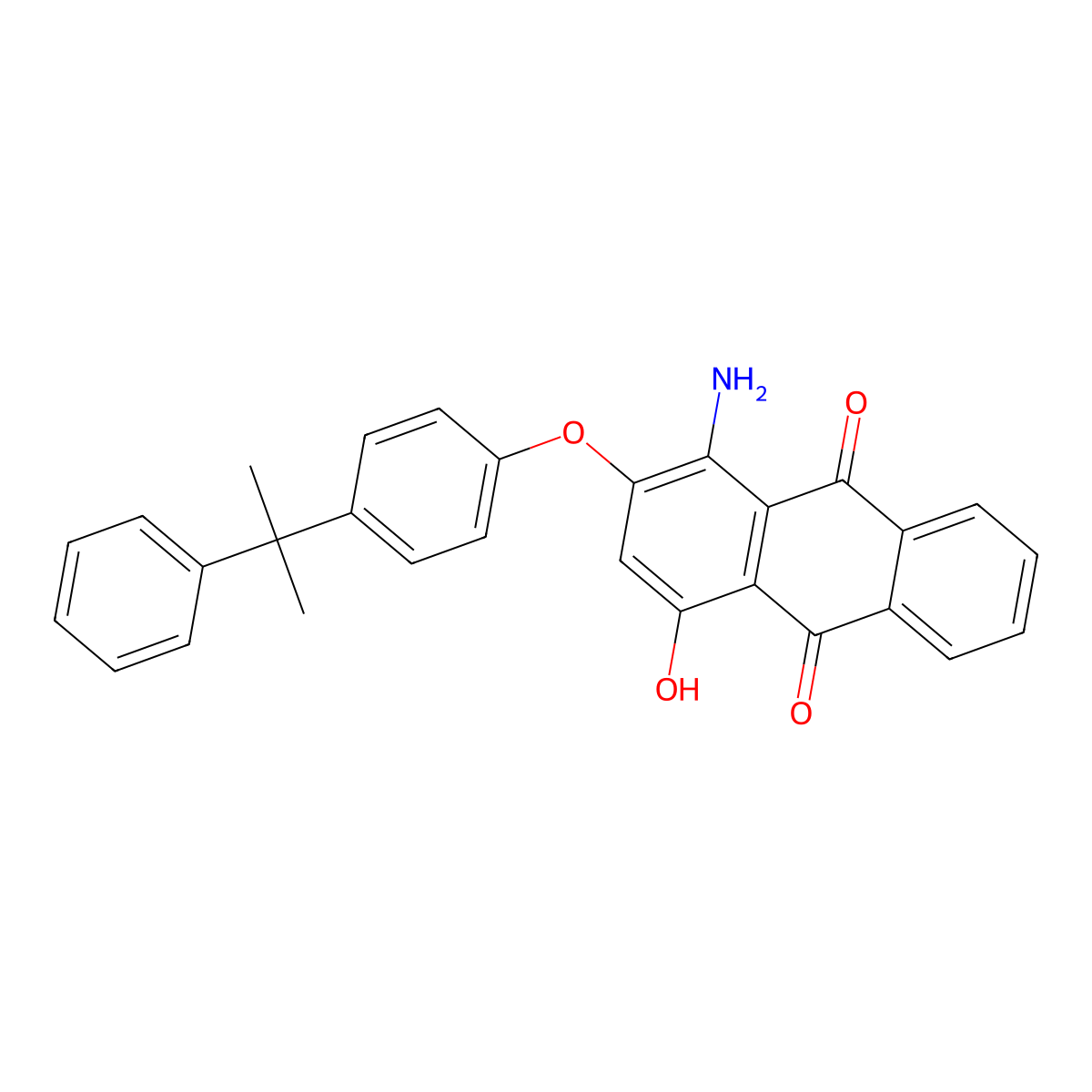 9,10-Anthracenedione, 1-amino-4-hydroxy-2-[4-(1-methyl-1-phenylethyl)phenoxy]- molecular structure, CAS 31556-40-8