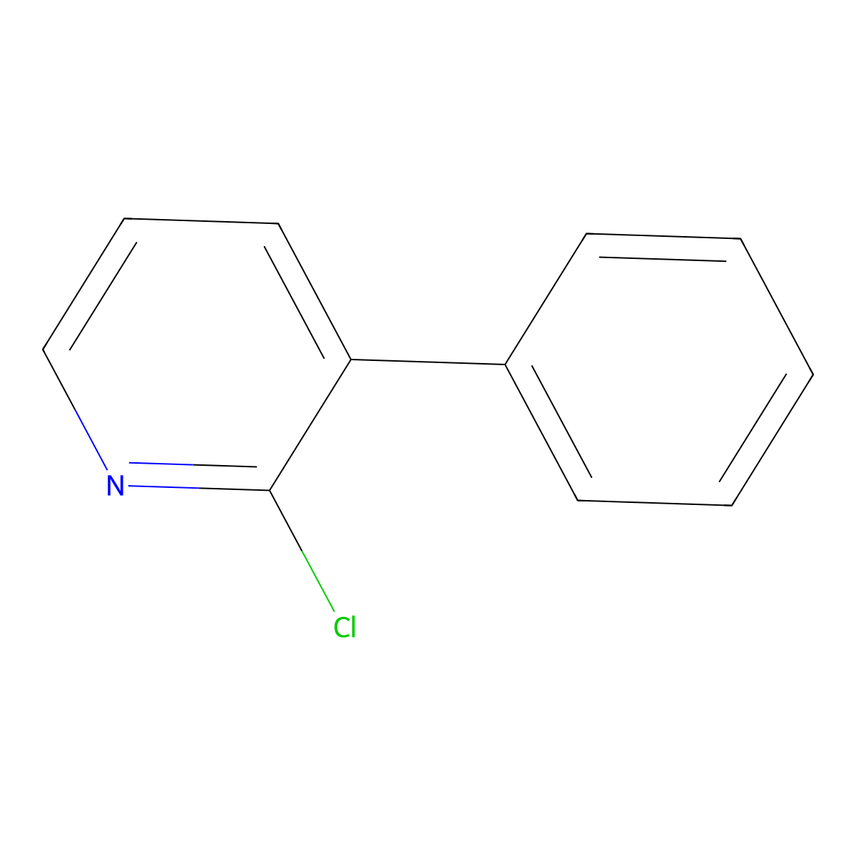 2-Chloro-3-phenylpyridine molecular structure, CAS 31557-57-0