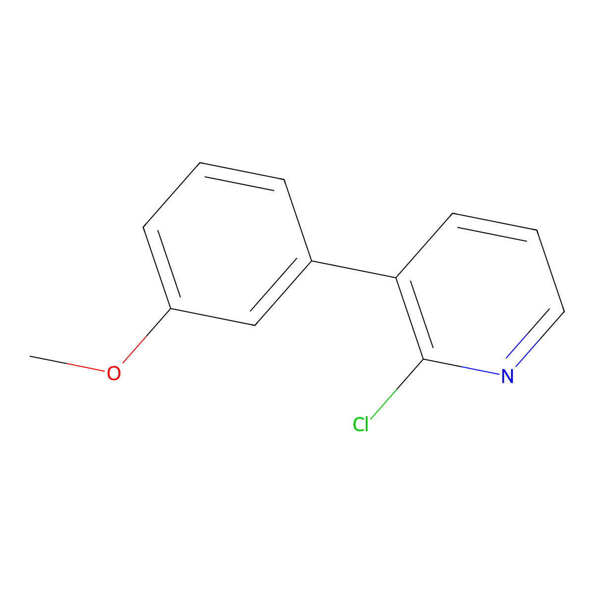 2-Chloro-3-(3-methoxyphenyl)pyridine molecular structure, CAS 31557-58-1
