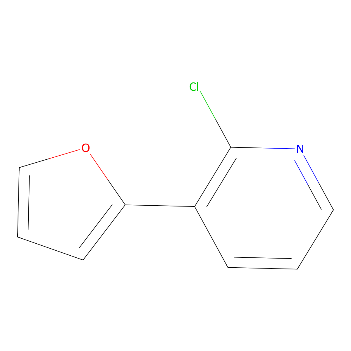 2-Chloro-3-(2-furyl)pyridine molecular structure, CAS 31557-60-5