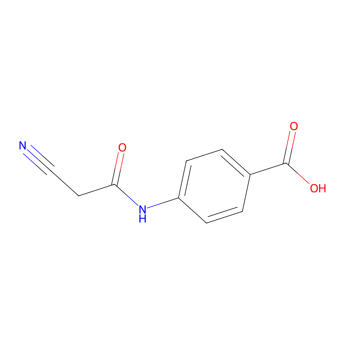 4-(2-Cyano-acetylamino)-benzoic acid molecular structure, CAS 31557-87-6
