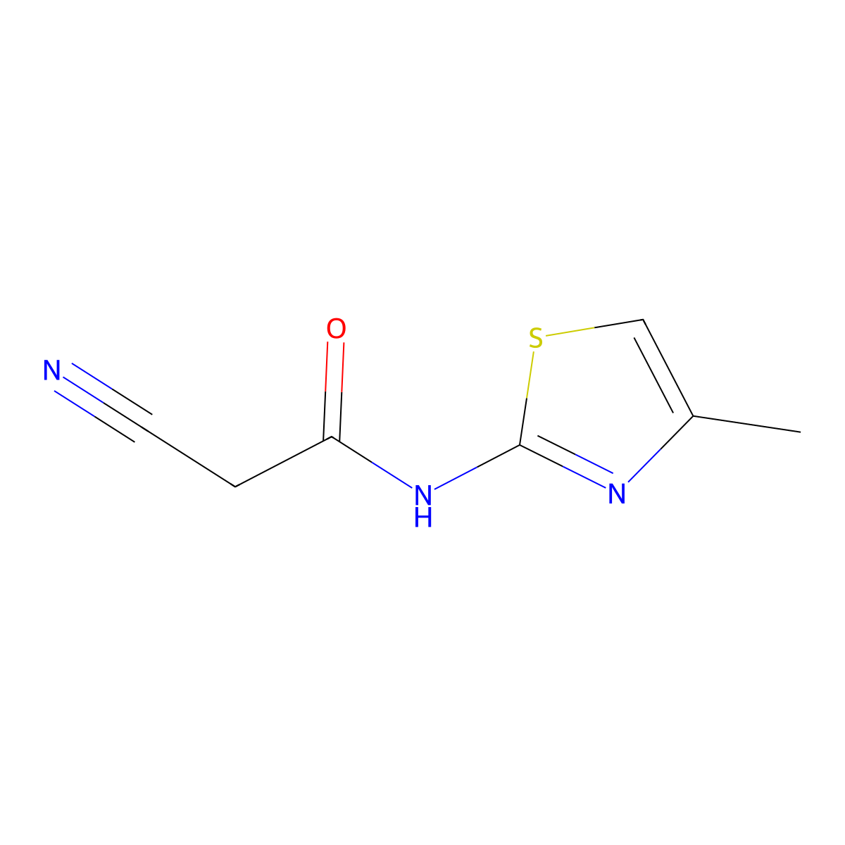 2-cyano-N-(4-methyl-1,3-thiazol-2-yl)acetamide molecular structure, CAS 31557-88-7