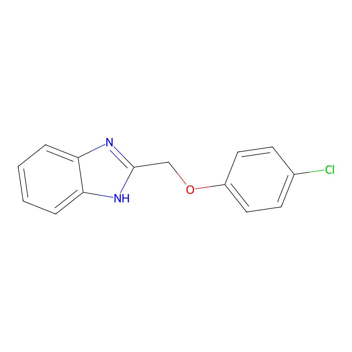 2-[(4-chlorophenoxy)methyl]-1H-1,3-benzodiazole molecular structure, CAS 3156-18-1
