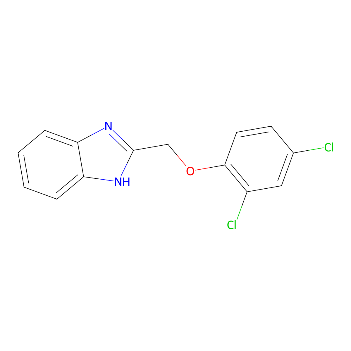 2-((2,4-Dichlorophenoxy)methyl)-1H-benzimidazole molecular structure, CAS 3156-21-6