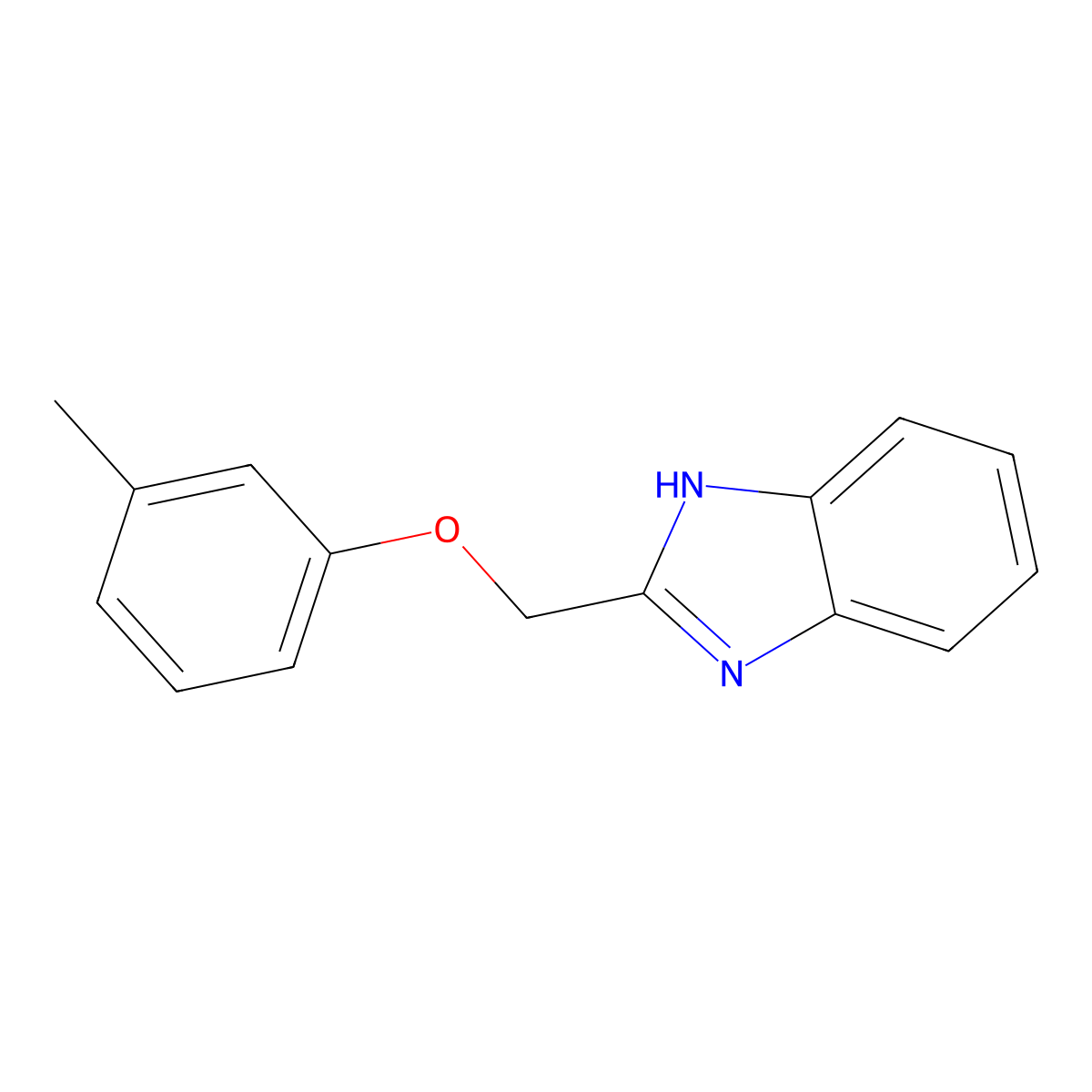 2-[(3-methylphenoxy)methyl]-1H-benzimidazole molecular structure, CAS 3156-24-9