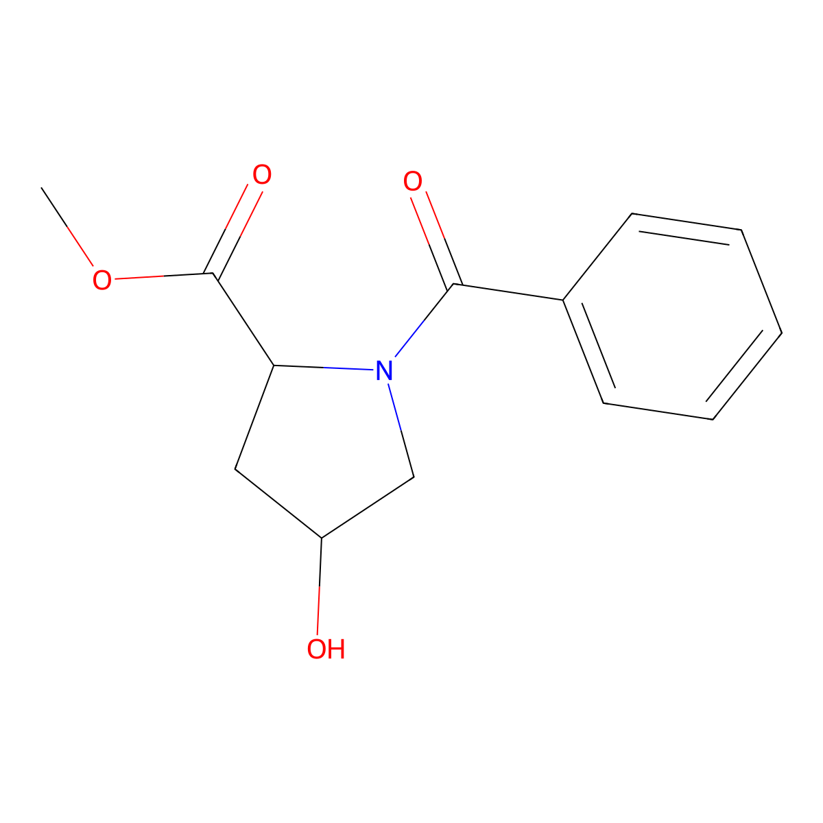 (2S,4R)-Methyl 1-benzoyl-4-hydroxypyrrolidine-2-carboxylate molecular structure, CAS 31560-20-0