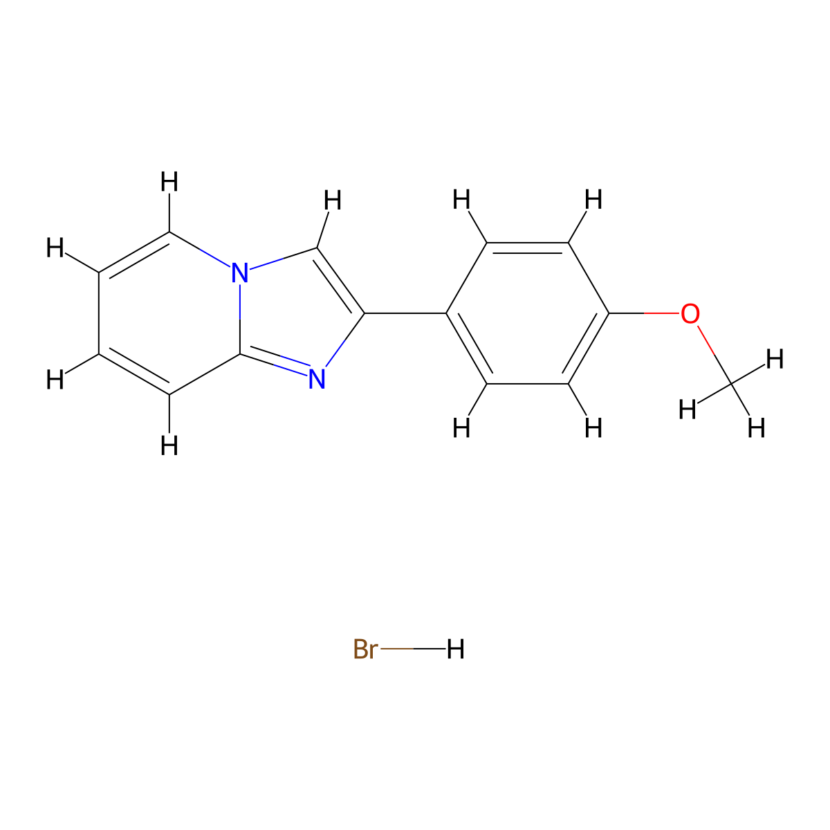 2-(4-Methoxyphenyl)imidazo[1,2-a]pyridine hydrobromide molecular structure, CAS 31563-00-5