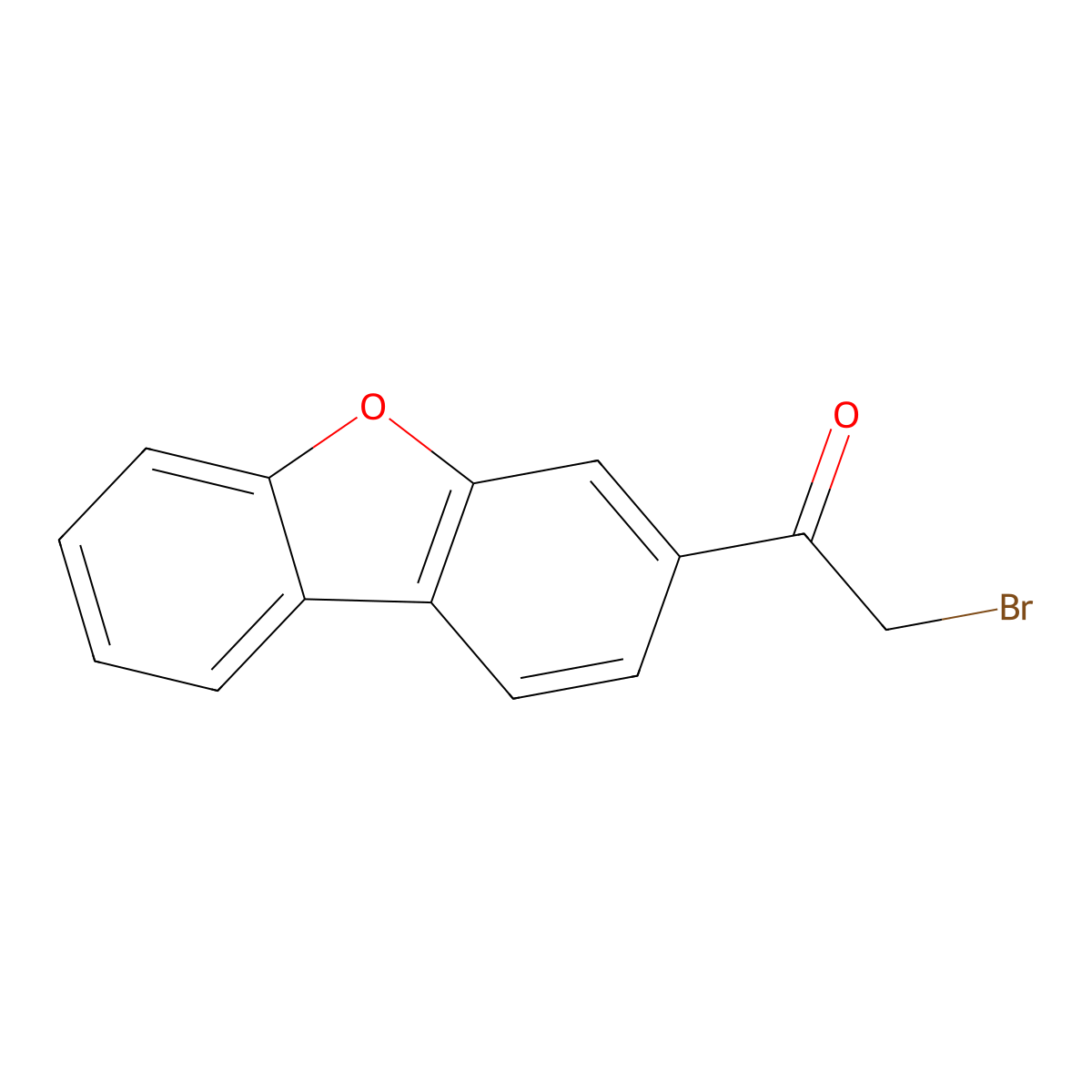 Ethanone, 2-bromo-1-(3-dibenzofuranyl)- molecular structure, CAS 31563-22-1