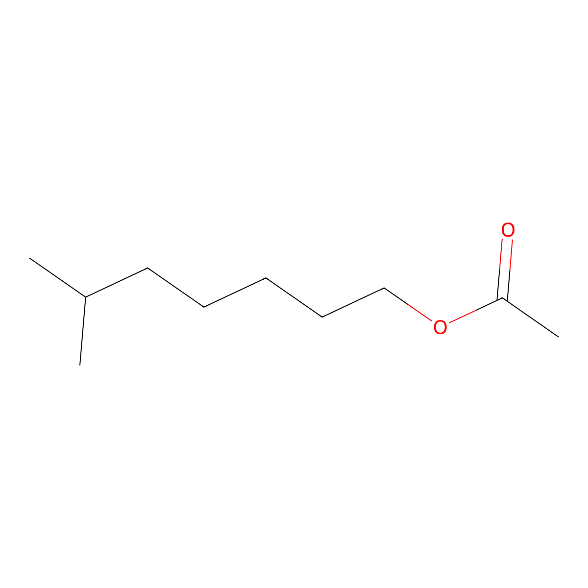 Acetic acid, isooctyl ester molecular structure, CAS 31565-19-2