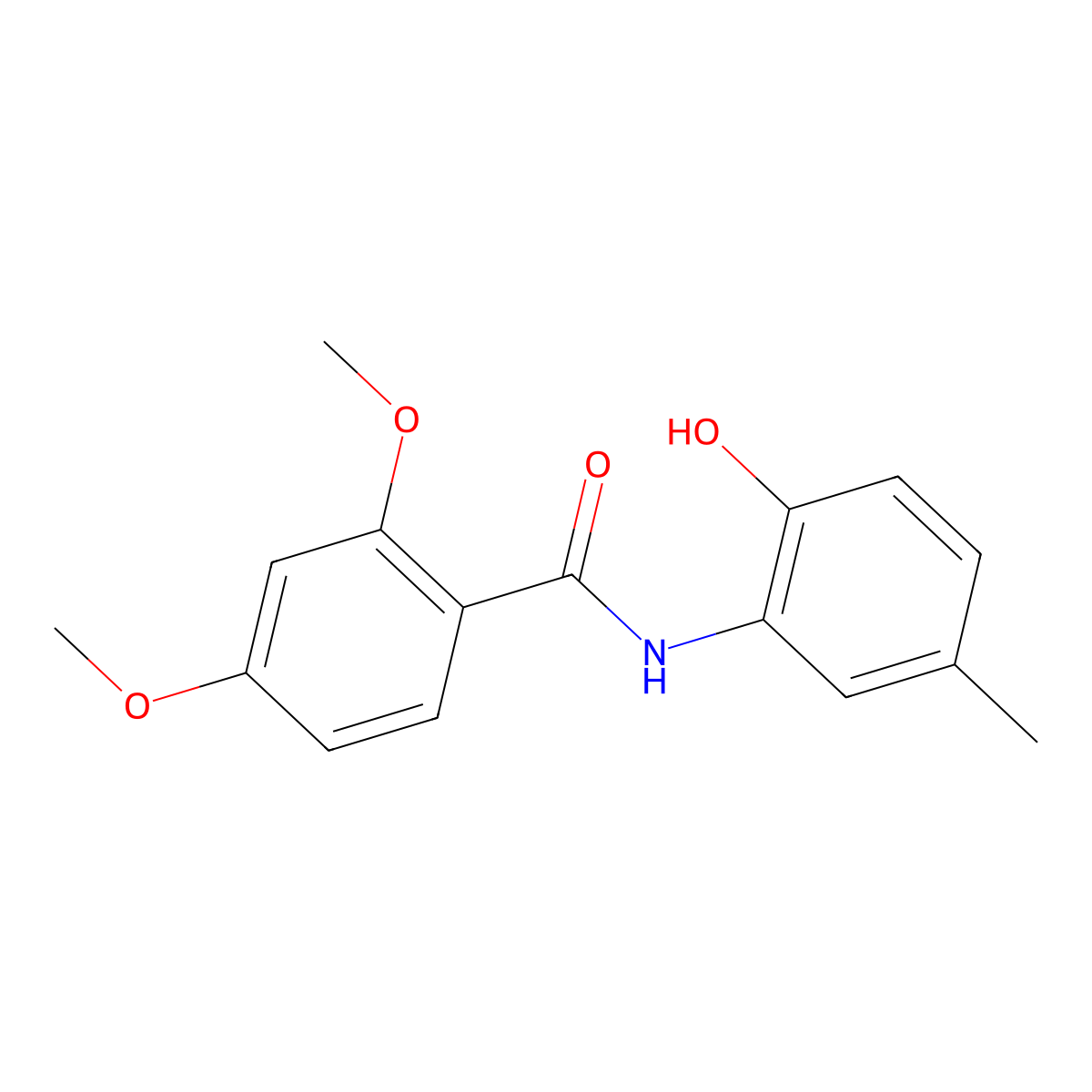 N-(2-hydroxy-5-methylphenyl)-2,4-dimethoxybenzamide molecular structure, CAS 315662-59-0