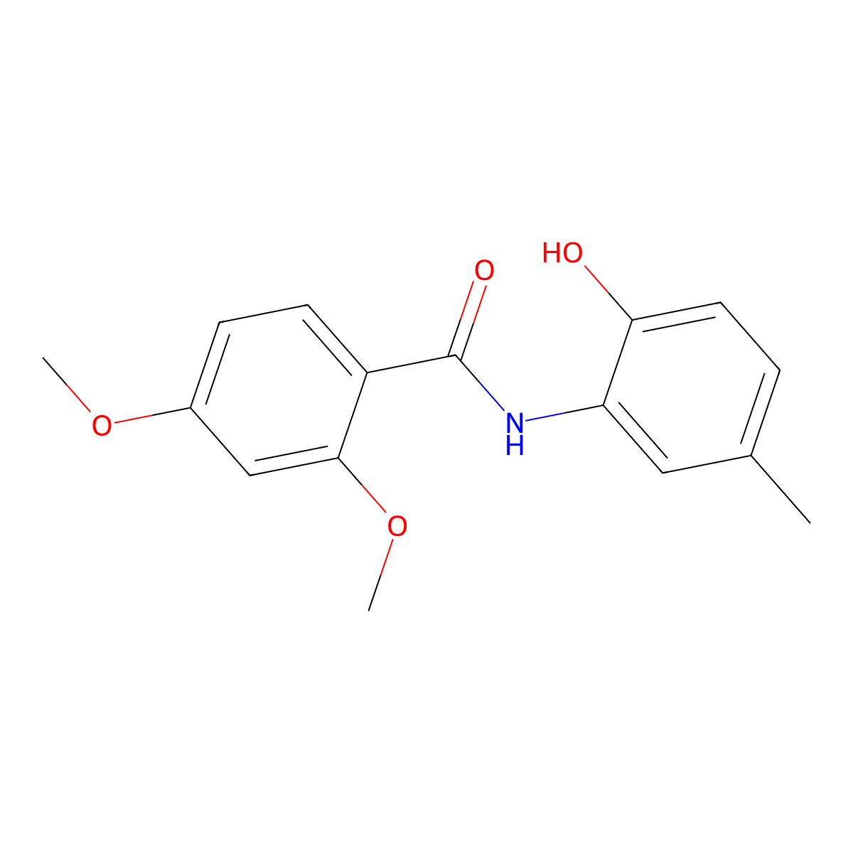 N-(2-hydroxy-5-methylphenyl)-2,4-dimethoxybenzamide molecular structure, CAS 315662-59-0