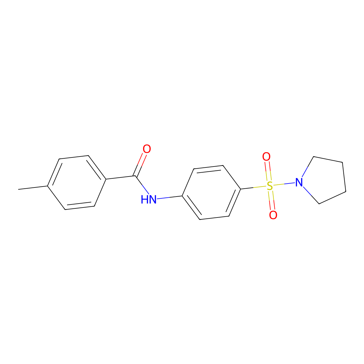 4-methyl-N-[4-(pyrrolidin-1-ylsulfonyl)phenyl]benzamide molecular structure, CAS 315669-83-1