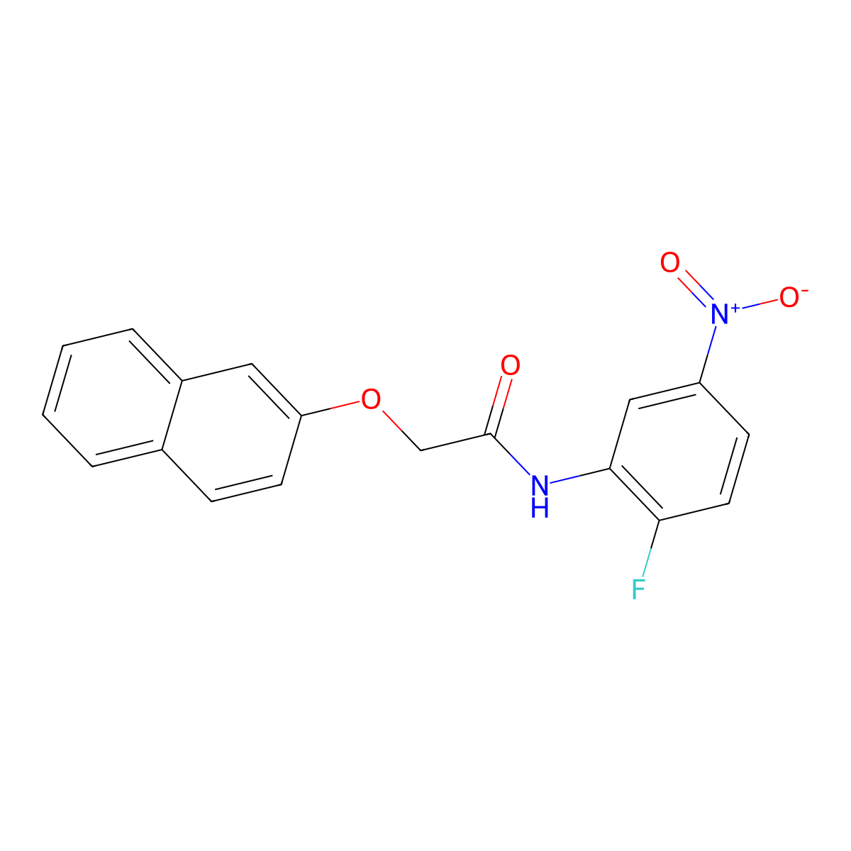 N-(2-fluoro-5-nitrophenyl)-2-(2-naphthyloxy)acetamide molecular structure, CAS 315669-87-5
