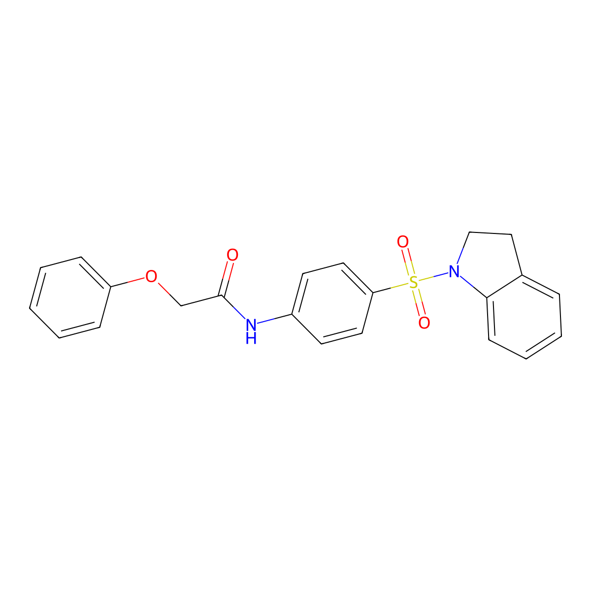 N-[4-(2,3-dihydro-1H-indol-1-ylsulfonyl)phenyl]-2-phenoxyacetamide molecular structure, CAS 315669-90-0