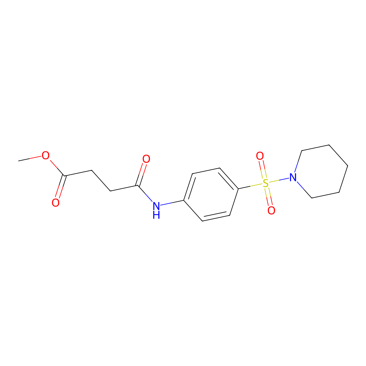 Methyl 4-oxo-4-{[4-(1-piperidinylsulfonyl)phenyl]amino}butanoate molecular structure, CAS 315670-03-2