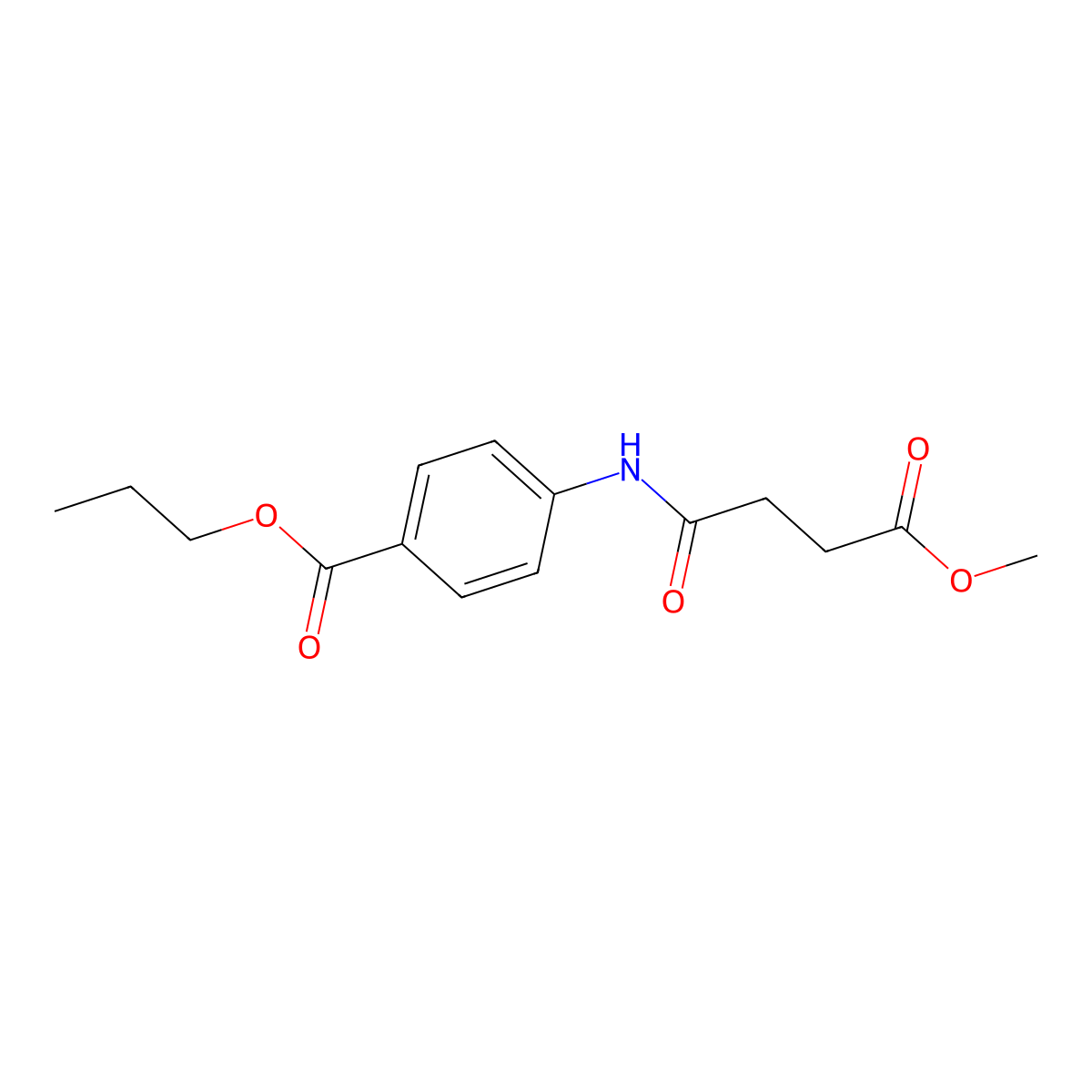 Propyl 4-[(4-methoxy-4-oxobutanoyl)amino]benzoate molecular structure, CAS 315670-07-6