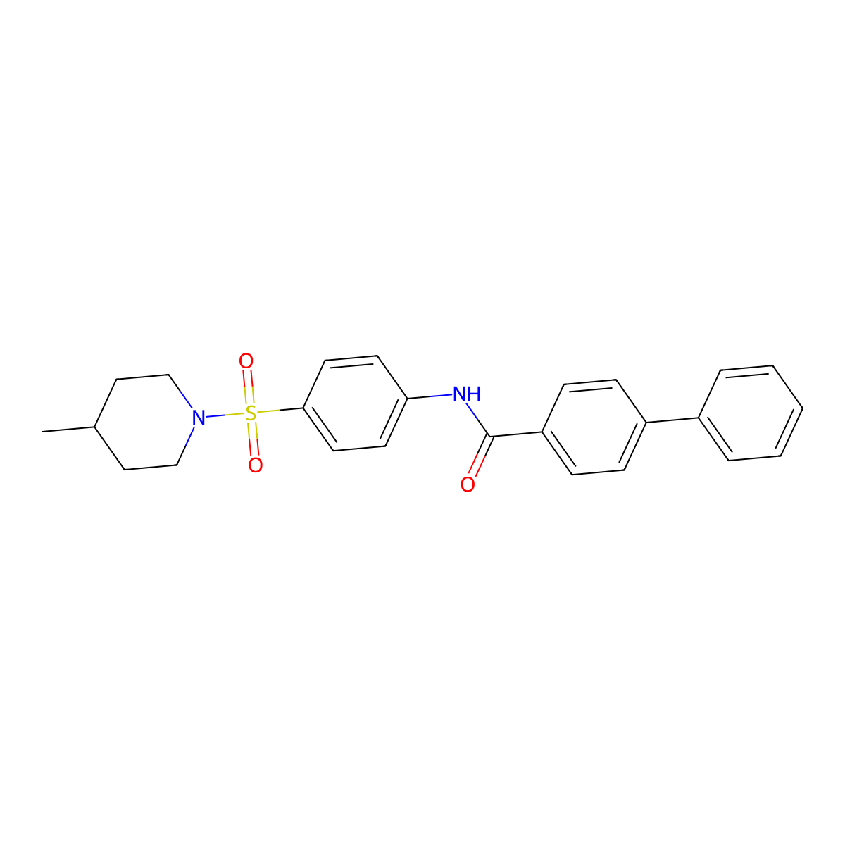 N-{4-[(4-methyl-1-piperidinyl)sulfonyl]phenyl}-4-biphenylcarboxamide molecular structure, CAS 315670-26-9