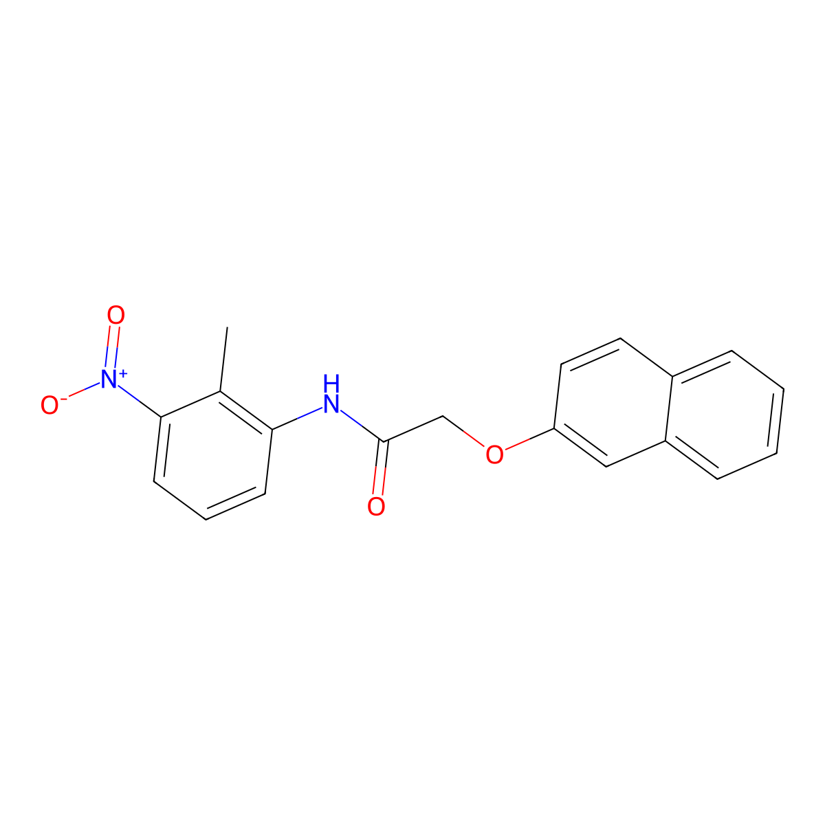N-(2-methyl-3-nitrophenyl)-2-(2-naphthyloxy)acetamide molecular structure, CAS 315670-27-0