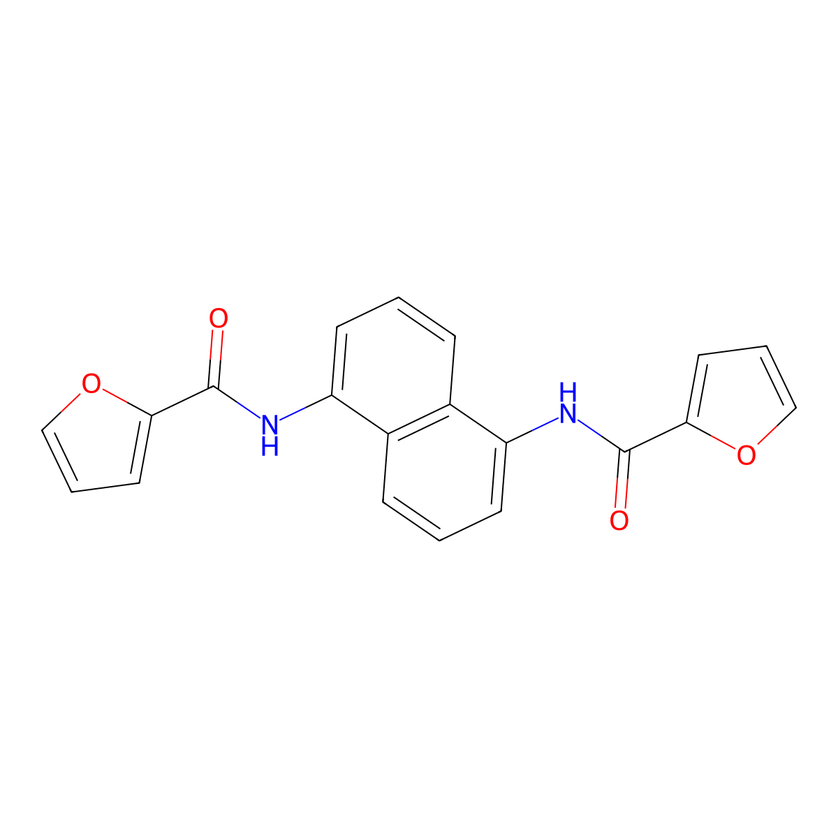 N-[5-(2-furoylamino)-1-naphthyl]-2-furamide molecular structure, CAS 315670-29-2