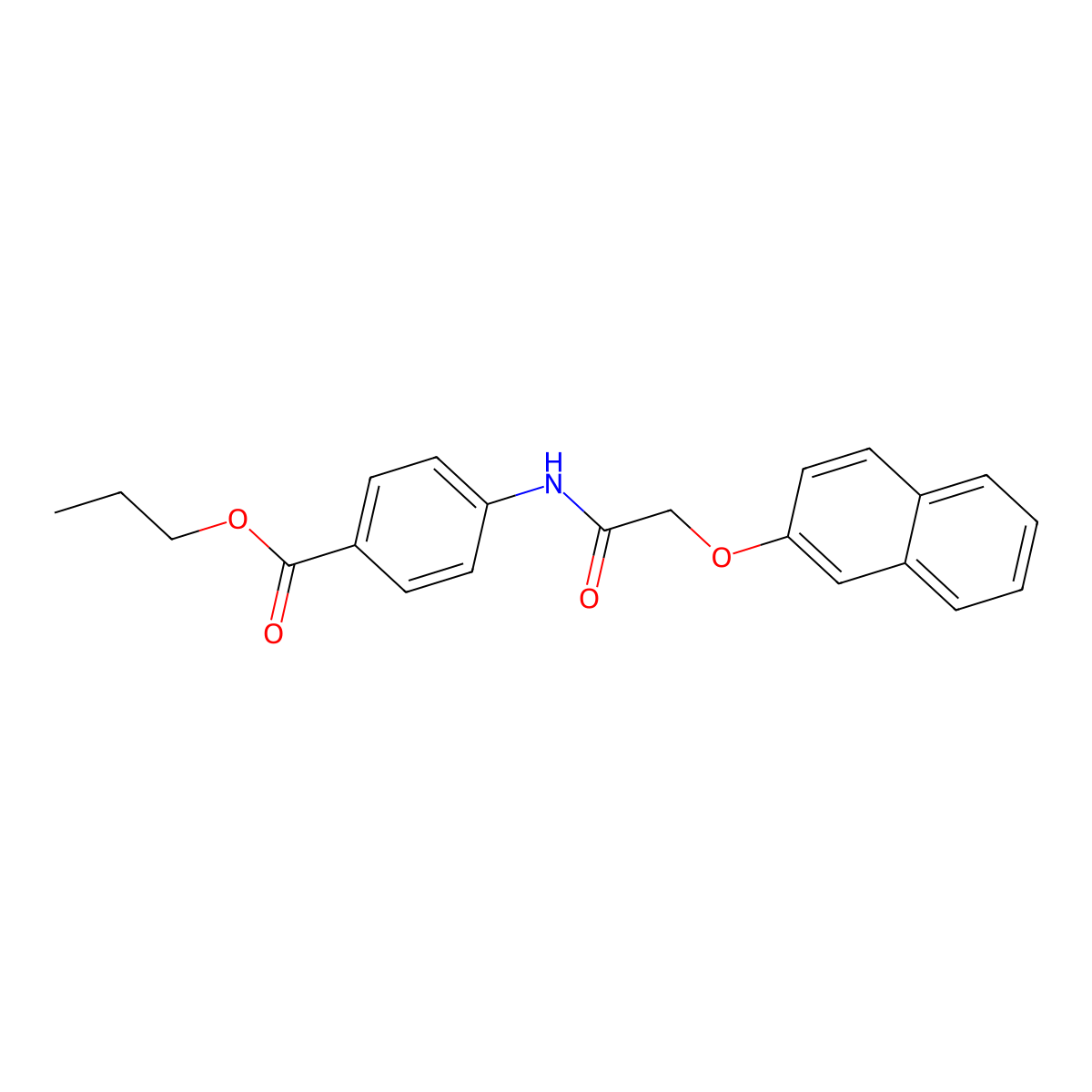 Propyl 4-{[(2-naphthyloxy)acetyl]amino}benzoate molecular structure, CAS 315670-30-5