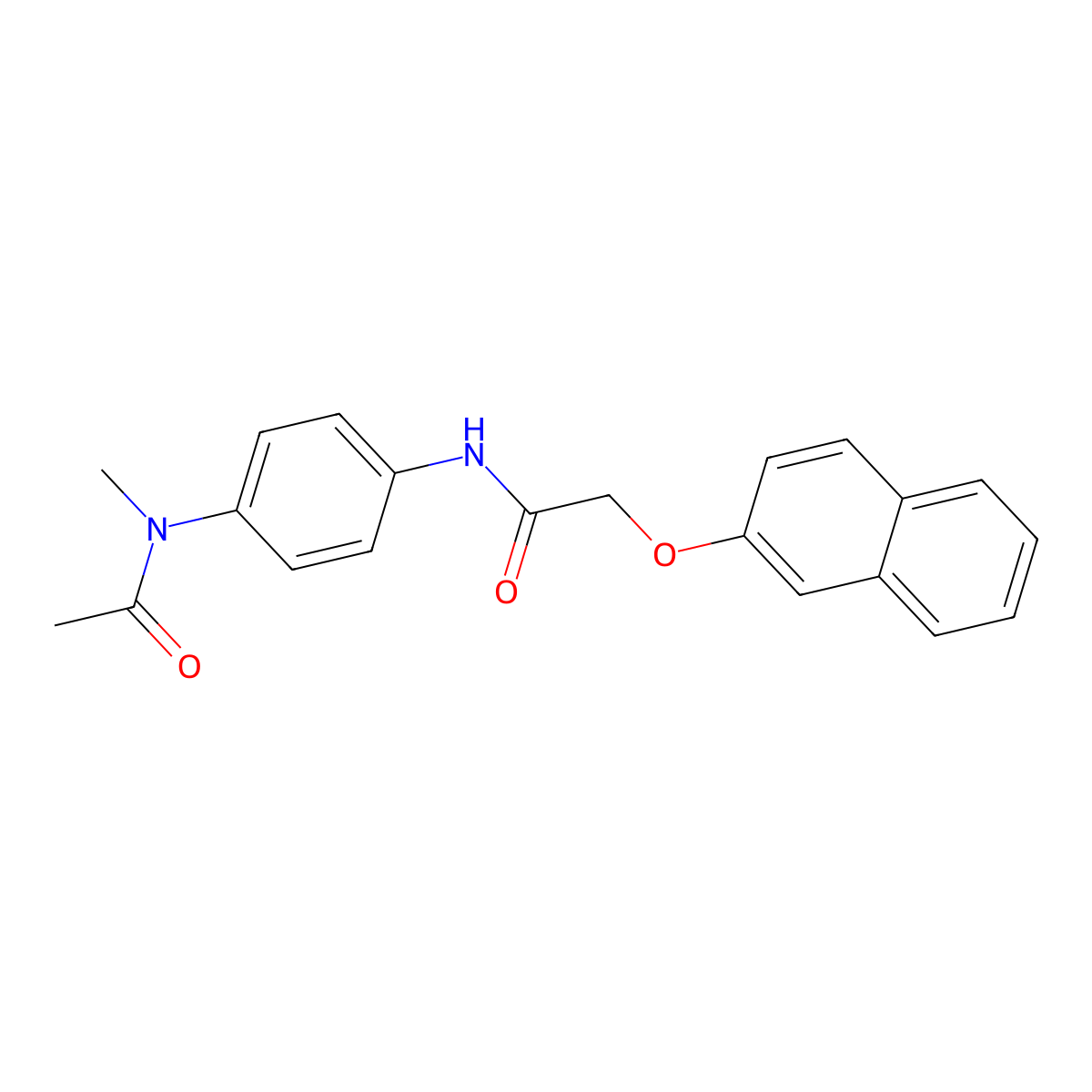 N-{4-[acetyl(methyl)amino]phenyl}-2-(2-naphthyloxy)acetamide molecular structure, CAS 315670-48-5