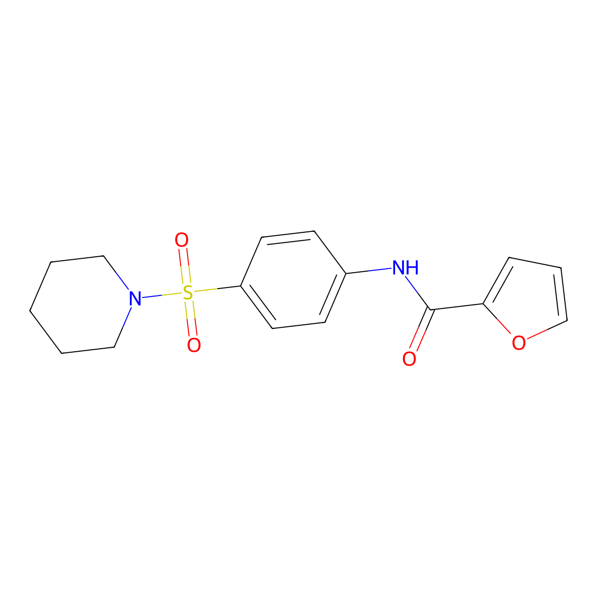 N-[4-(1-piperidinylsulfonyl)phenyl]-2-furamide molecular structure, CAS 315670-50-9