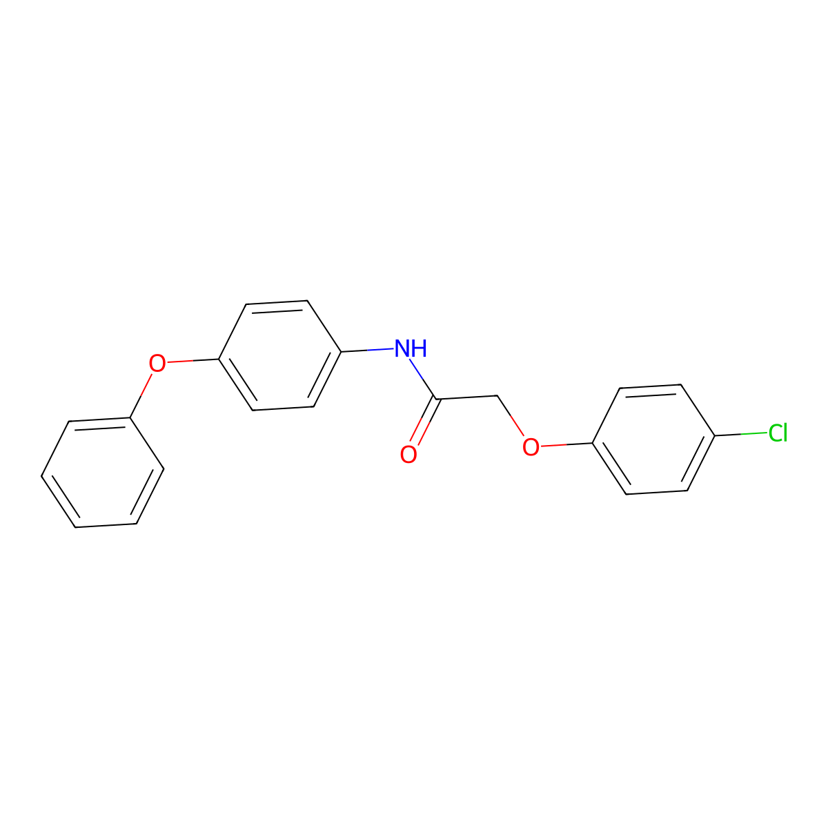 2-(4-chlorophenoxy)-N-(4-phenoxyphenyl)acetamide molecular structure, CAS 315670-51-0