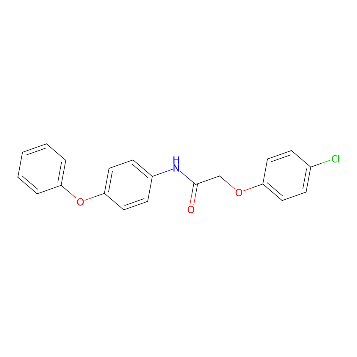 2-(4-chlorophenoxy)-N-(4-phenoxyphenyl)acetamide molecular structure, CAS 315670-51-0