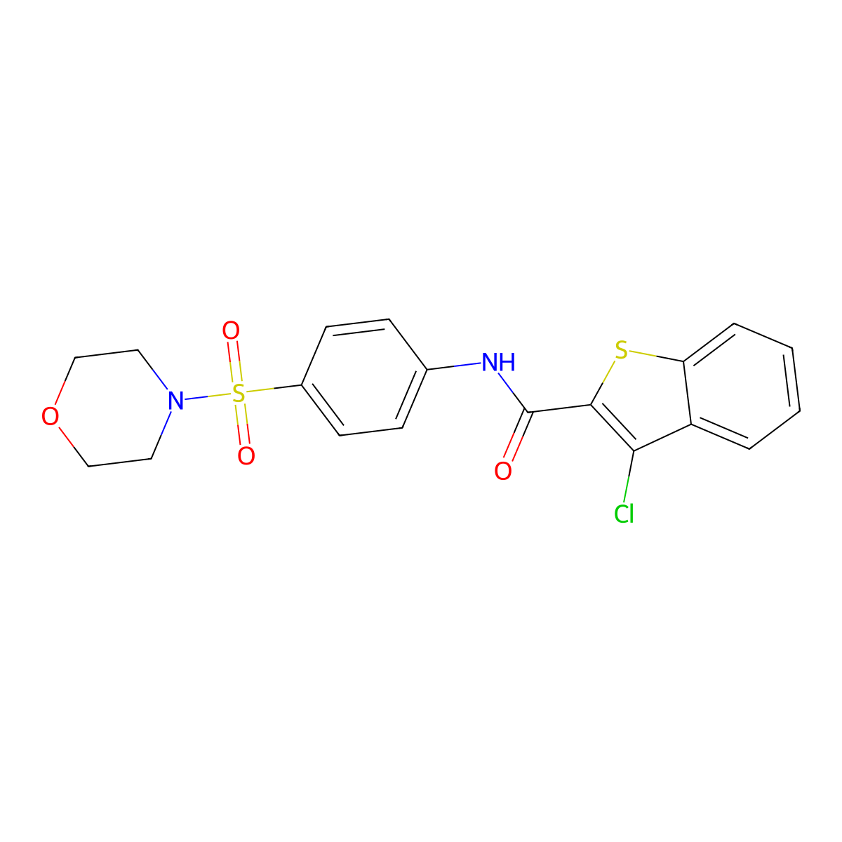 3-chloro-N-[4-(4-morpholinylsulfonyl)phenyl]-1-benzothiophene-2-carboxamide molecular structure, CAS 315670-52-1