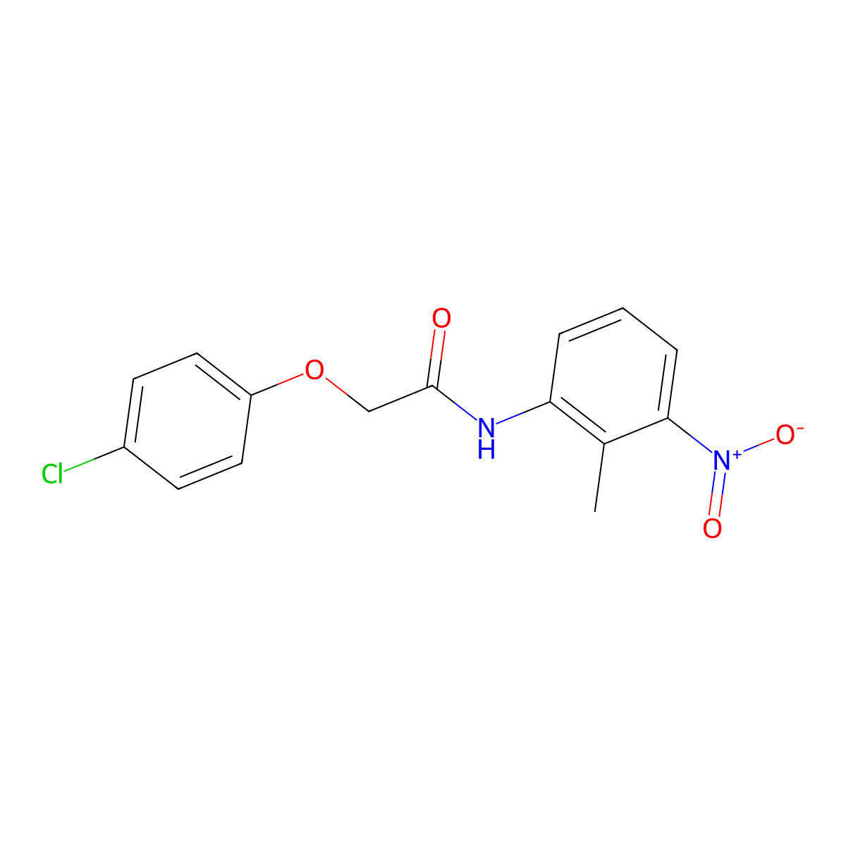 2-(4-chlorophenoxy)-N-(2-methyl-3-nitrophenyl)acetamide molecular structure, CAS 315670-53-2