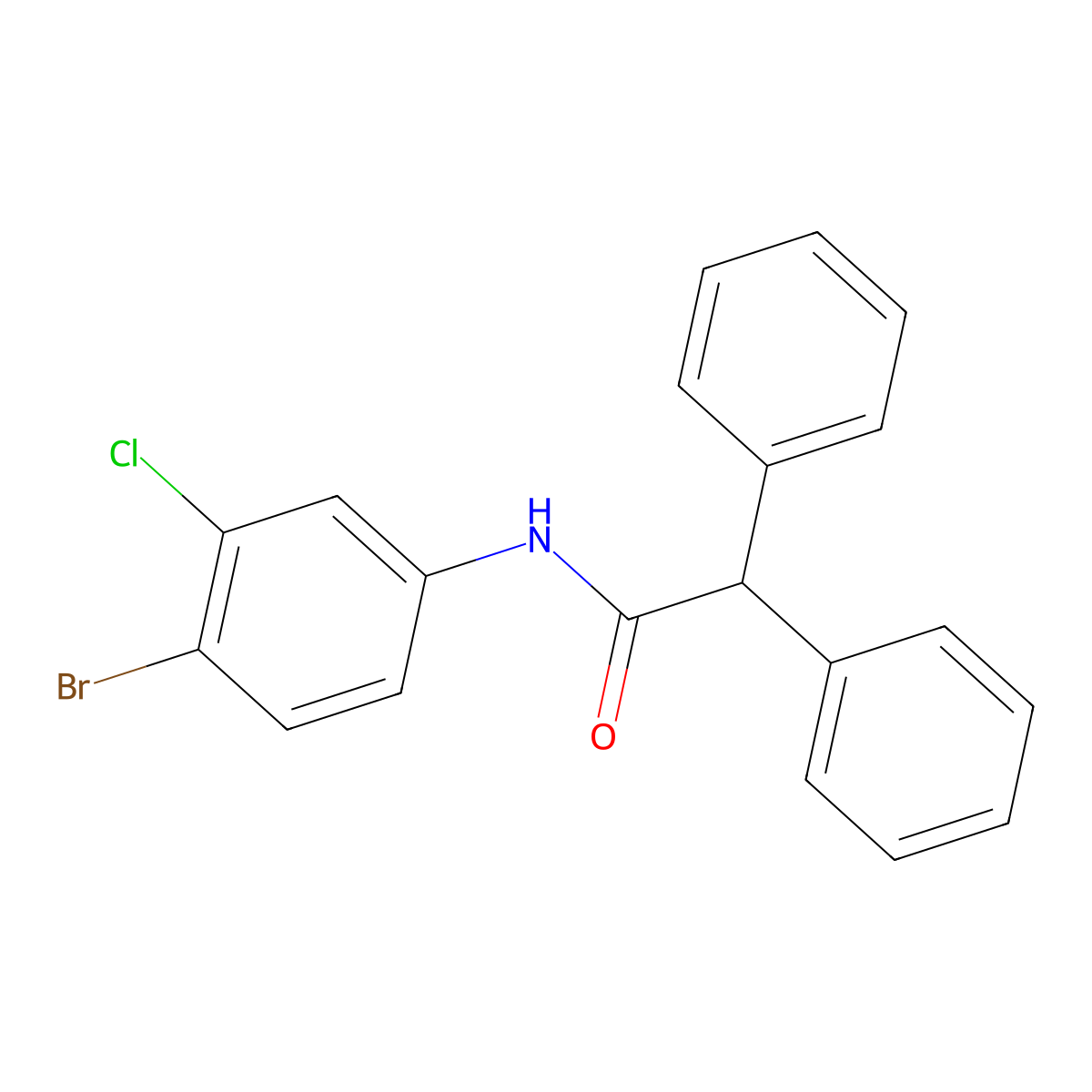 N-(4-bromo-3-chlorophenyl)-2,2-diphenylacetamide molecular structure, CAS 315670-57-6