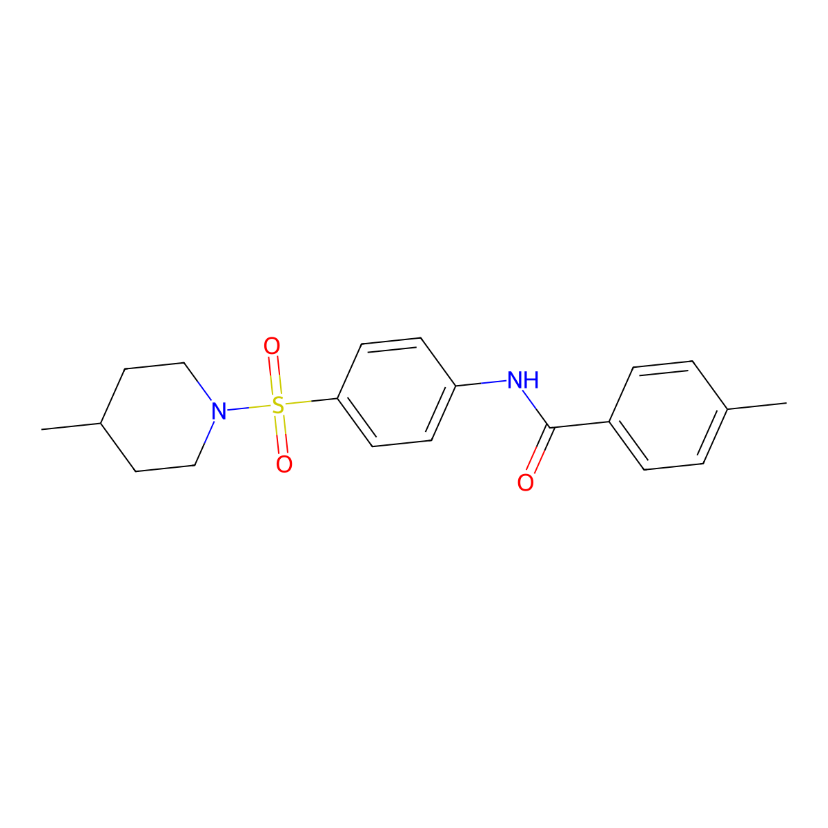 4-methyl-N-{4-[(4-methyl-1-piperidinyl)sulfonyl]phenyl}benzamide molecular structure, CAS 315670-59-8