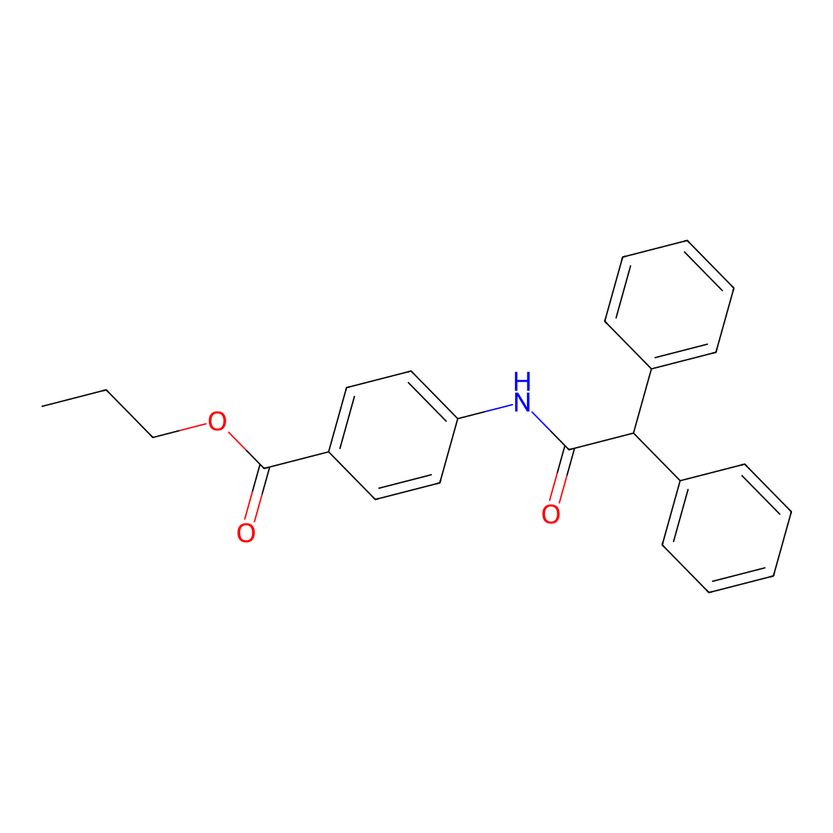 Propyl 4-[(diphenylacetyl)amino]benzoate molecular structure, CAS 315670-61-2