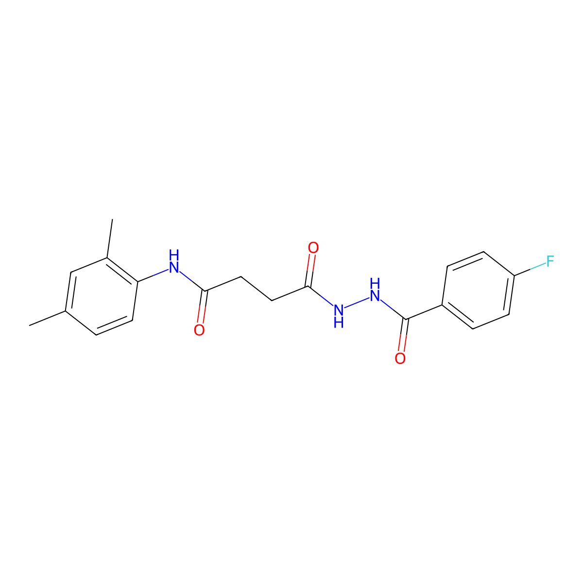 N-(2,4-dimethylphenyl)-4-[2-(4-fluorobenzoyl)hydrazino]-4-oxobutanamide molecular structure, CAS 315670-66-7
