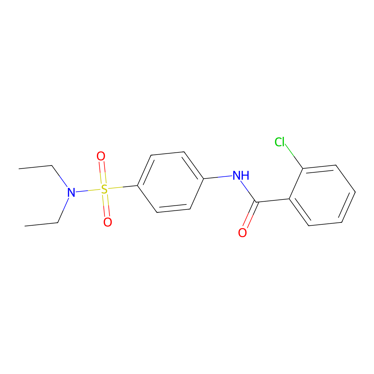 2-chloro-N-[4-(diethylsulfamoyl)phenyl]benzamide molecular structure, CAS 315670-74-7