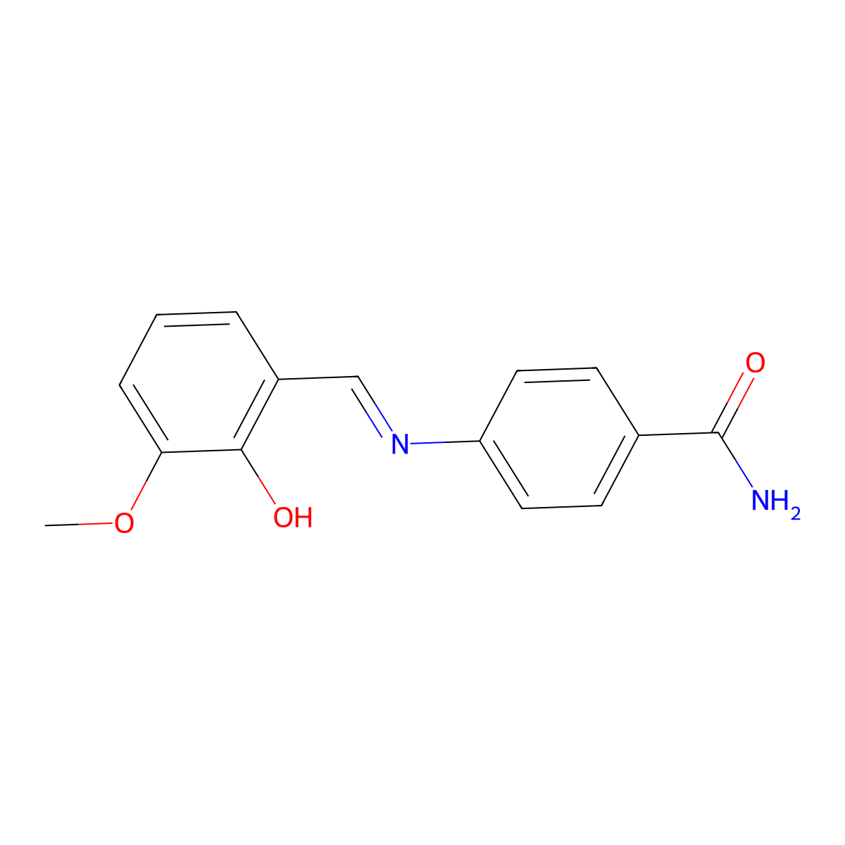 4-[(2-Hydroxy-3-methoxybenzylidene)amino]benzamide molecular structure, CAS 315670-78-1