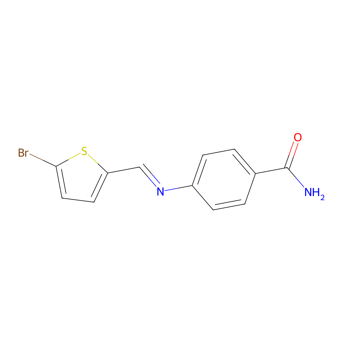 Benzamide, 4-(5-bromo-2-thenylidenamino)- molecular structure, CAS 315670-80-5