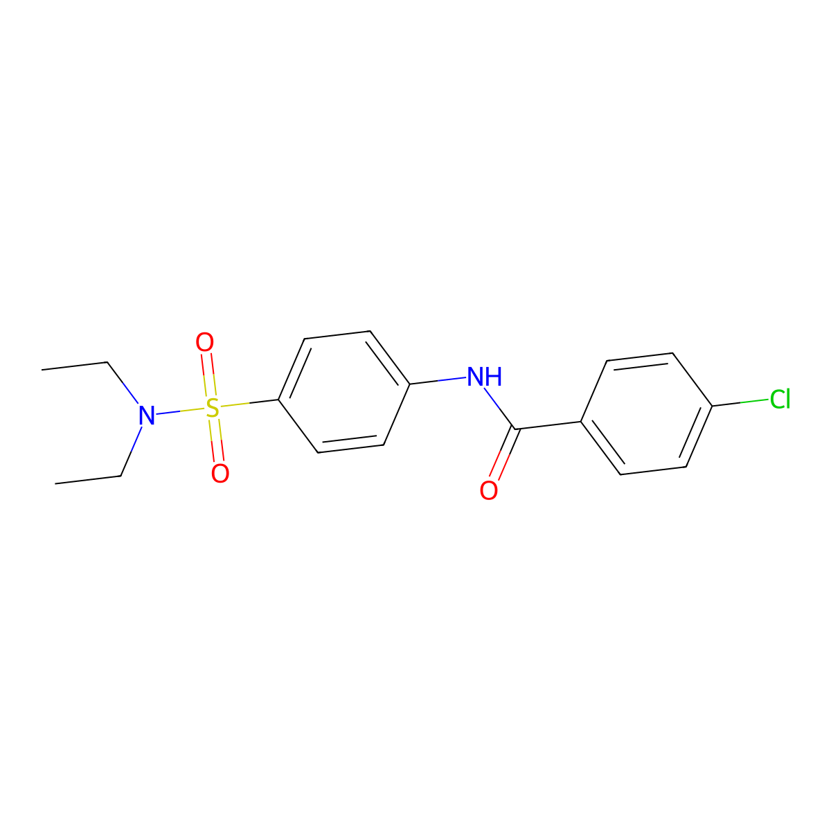 4-chloro-N-[4-(diethylsulfamoyl)phenyl]benzamide molecular structure, CAS 315670-93-0