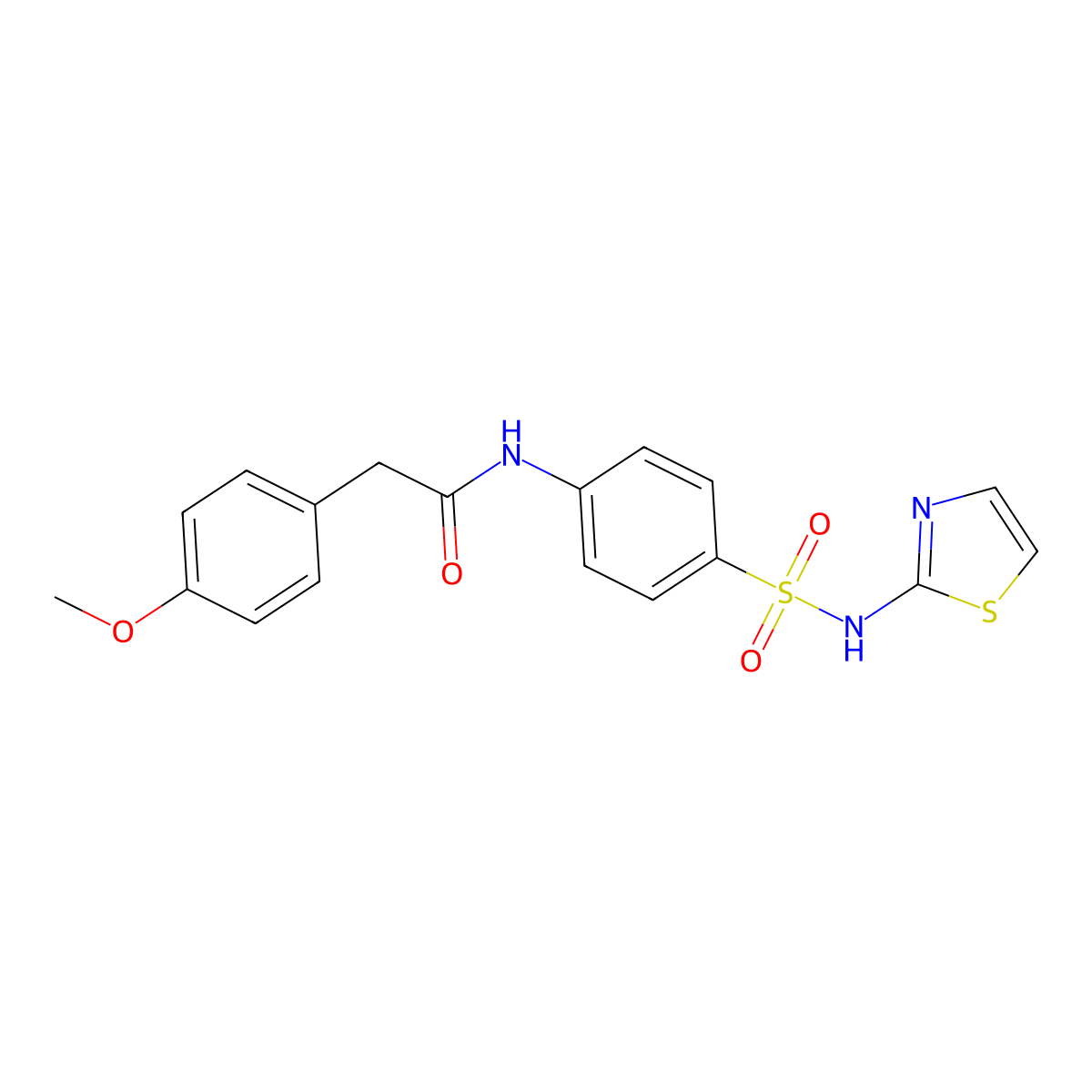 2-(4-methoxyphenyl)-N-{4-[(1,3-thiazol-2-ylamino)sulfonyl]phenyl}acetamide molecular structure, CAS 315671-01-3
