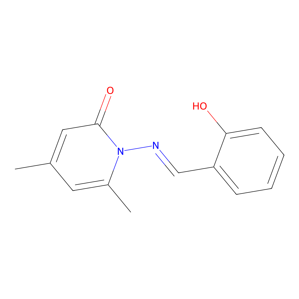 1-[[(2-Hydroxyphenyl)methylene]amino]-4,6-dimethyl-2(1H)-pyridinone molecular structure, CAS 315671-10-4