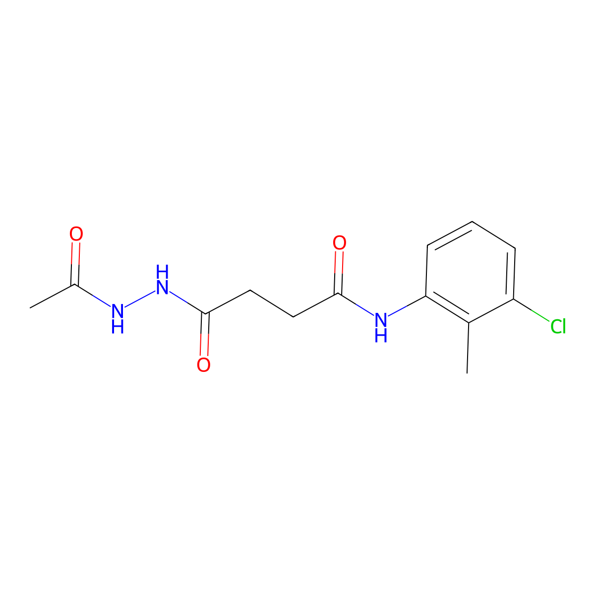 4-(2-acetylhydrazinyl)-N-(3-chloro-2-methylphenyl)-4-oxobutanamide molecular structure, CAS 315671-22-8