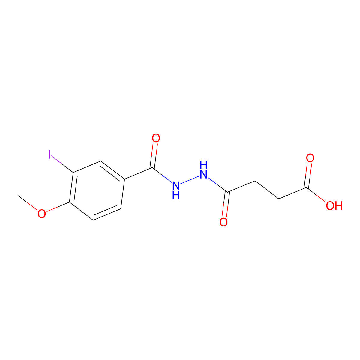 4-[2-(3-Iodo-4-methoxybenzoyl)hydrazino]-4-oxobutanoic acid molecular structure, CAS 315671-23-9