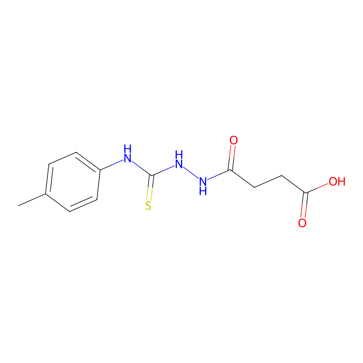 4-Oxo-4-(2-(p-tolylcarbamothioyl)hydrazinyl)butanoic acid molecular structure, CAS 315671-29-5