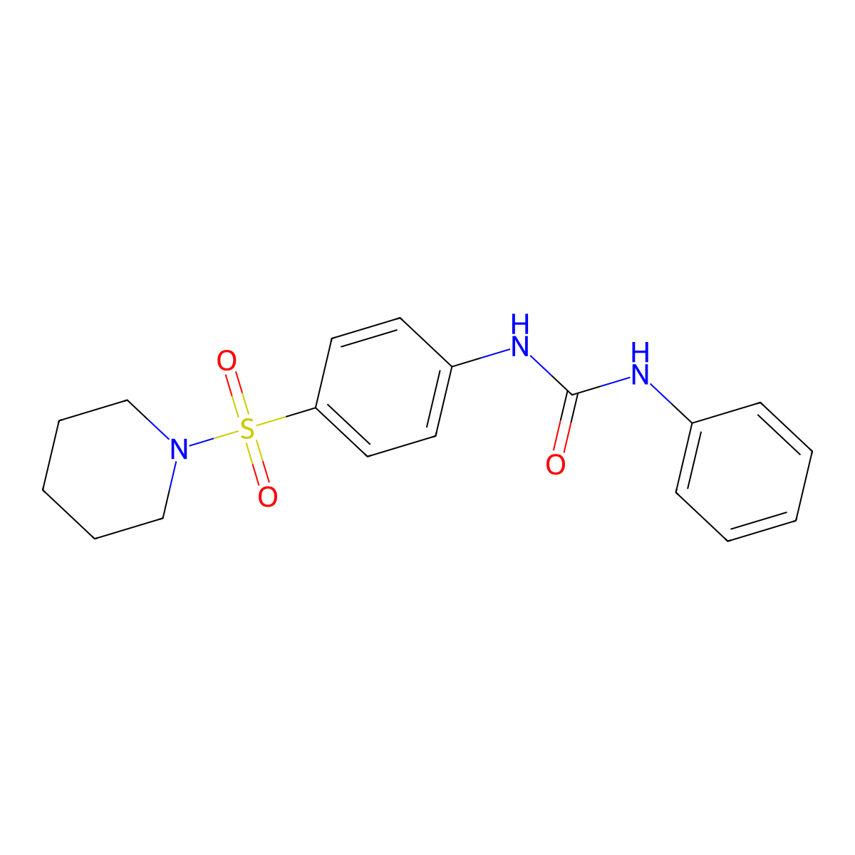 N-phenyl-N'-[4-(1-piperidinylsulfonyl)phenyl]urea molecular structure, CAS 315671-44-4