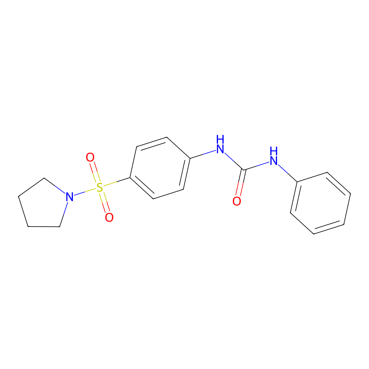 1-Phenyl-3-(4-pyrrolidin-1-ylsulfonylphenyl)urea molecular structure, CAS 315671-45-5