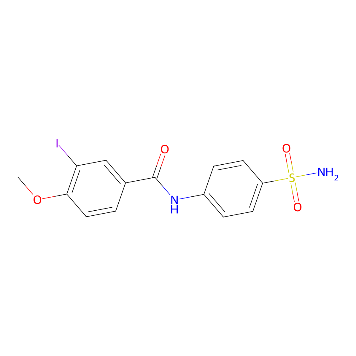 3-iodo-4-methoxy-N-(4-sulfamoylphenyl)benzamide molecular structure, CAS 315671-46-6