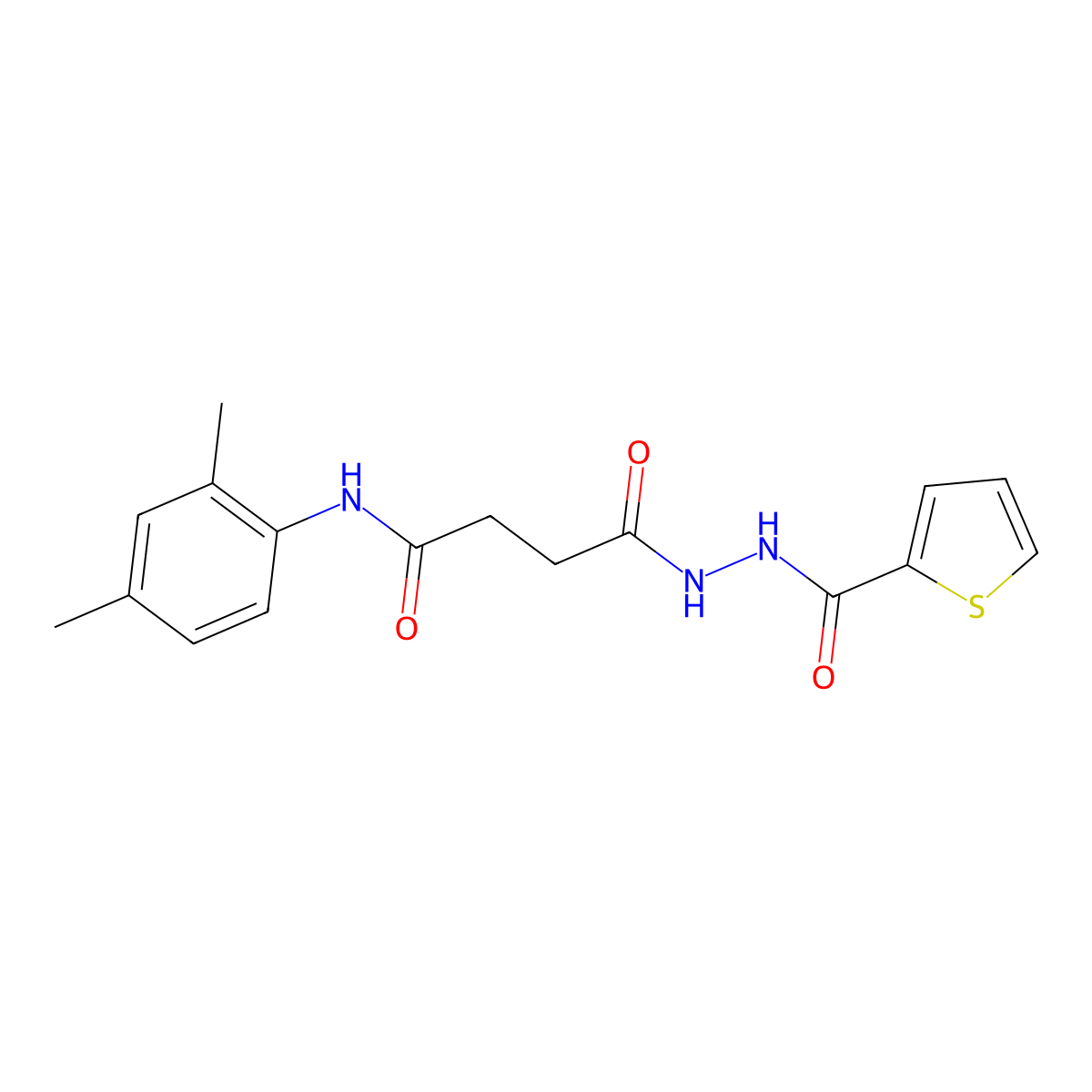 N-(2,4-dimethylphenyl)-4-oxo-4-[2-(2-thienylcarbonyl)hydrazino]butanamide molecular structure, CAS 315671-47-7